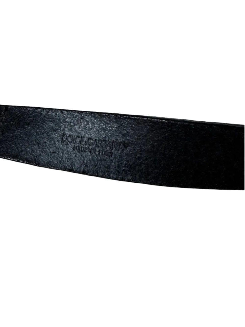 Dolce & Gabbana Black Leather Cut To Fit Belt Logo Buckle Italy D&G